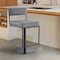 Armen Living Michele Swivel Adjustable Height Gray Faux Leather and Black Metal Bar Stool LCMISWBAMBGR - alternate 4